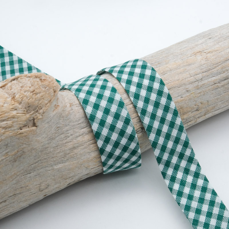 18mm Green Vichy Bias Tape - Maison Klem